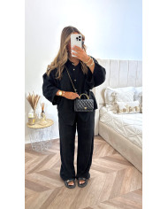 Robe Sequin Noir fente