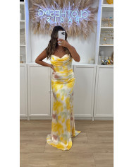 Robe sequin Fente choco