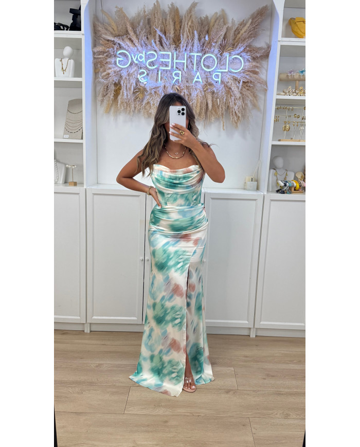 Robe Bridal Bustier Tie Vert