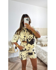 Ensemble short + veste en jean vache