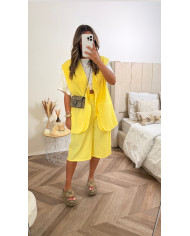 Ensemble blazer & bermuda jaune