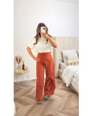 Ensemble jupe & top gauffre jaune