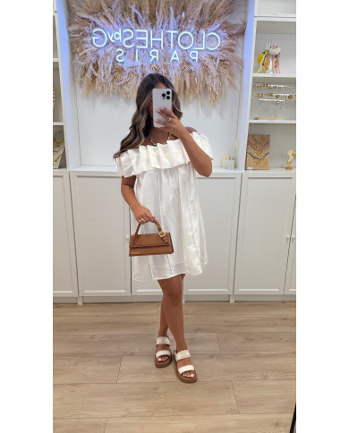Robe Manon courte épaule blanche