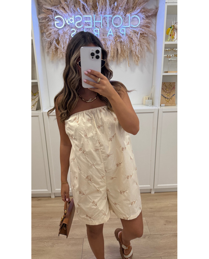 Combinaison Tige beige motif Choco