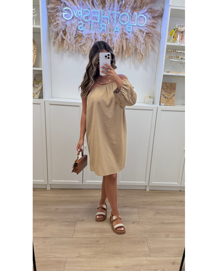 Robe tunique asymétrique Camel