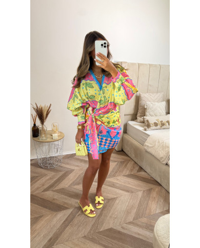 Robe motif Casa fluo