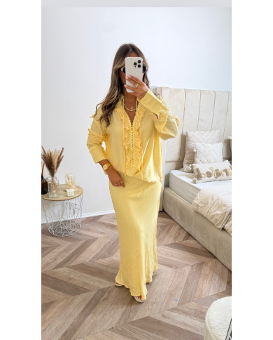 Chemisier lin jaune légèr