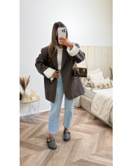 Ensemble crochet jupe + top fleurs perles violet