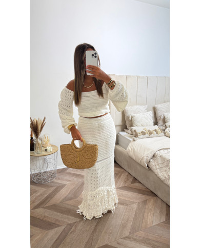 Ensemble crochet jupe Ibiza Blanc