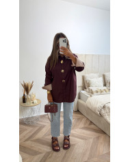 Chemise Bicolore Beige détails bijoux