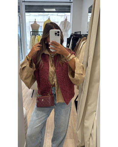 Veste bou sans manches Bordeaux