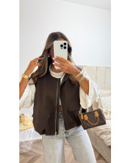 Veste bou sans manches Bordeaux