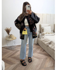 Veste Jean brodé multicolore