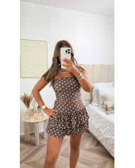 Jupe courte sequin motif vert