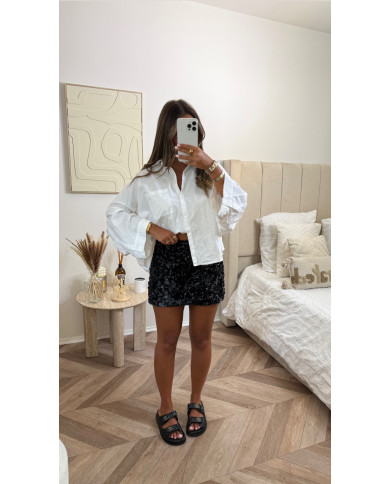 Jupe courte sequin Uni noir