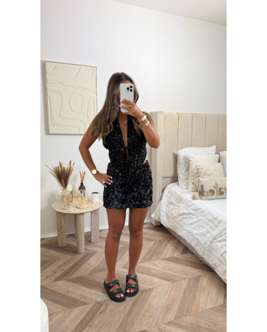 Top Ibiza Sequin noir