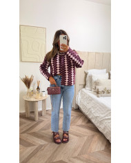 Jean évasé gab double poche retour bleu