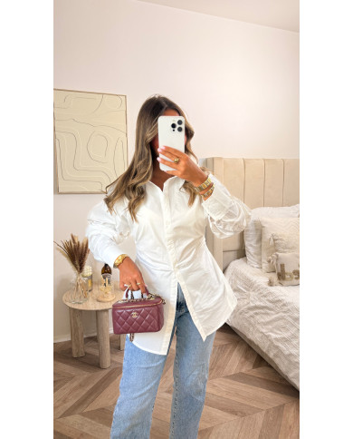 Chemise oversize corsé blanche
