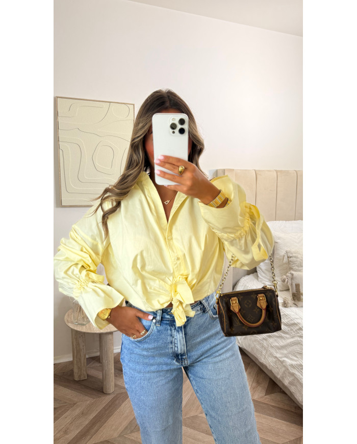 Chemise noeud uni jaune