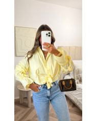 Chemise noeud uni jaune