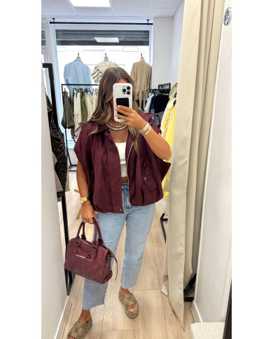 Veste sans manches Daim Bordeaux