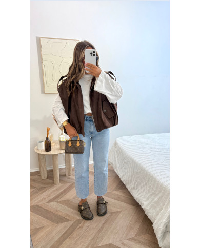 Veste sans manches Daim Choco