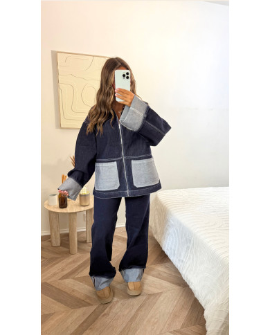 Veste jean brut oversize SCHOOL