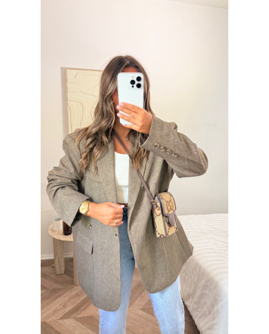 Blazer oversize Franki Taupe Shiné