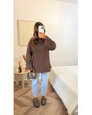 T-shirt oversize coton Marron