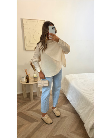 Haut asymétrique léger Beige
