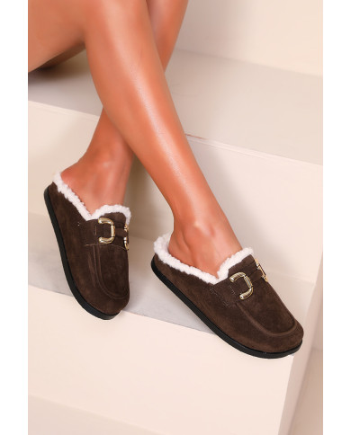 Mules daim Choco & dore