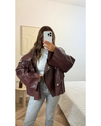 Veste simili Size Bordeaux