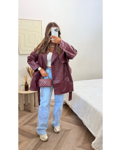 Veste Simili MI Oversize bordeaux
