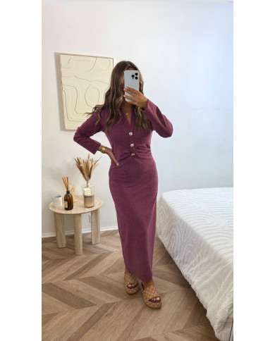 Robe maille bijoux bordeaux