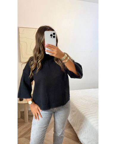 Pull maille 3/4 Cashy noir