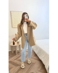 Blazer Oversize boutonné Taupe