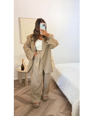 Blazer Oversize boutonné Taupe