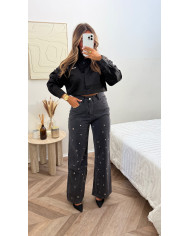 Pantalon oversize costume Taupe