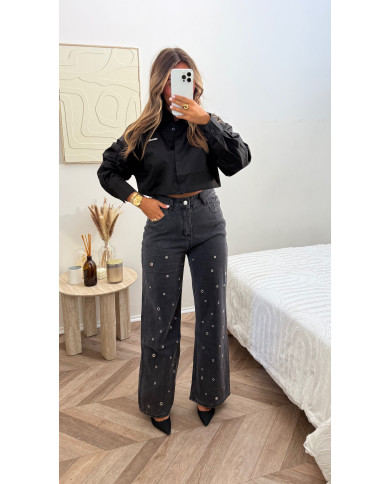 Chemise crop Mui noir