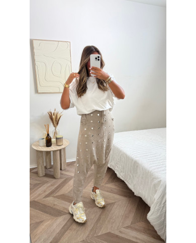 Pantalon sarouel Taupe