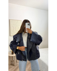 Veste Simili Size Bleu marine