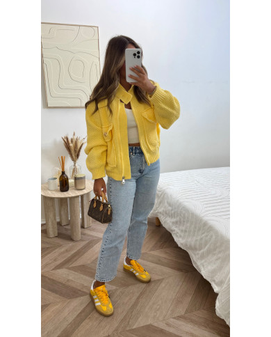 Veste Gilet épais jaune Veste Gilet épais jaune