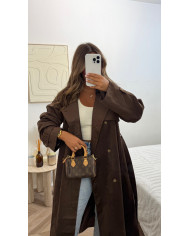 Trench Long Suédine Choco