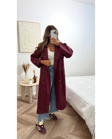 Trench Suedine bordeaux