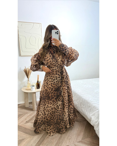 Robe Zimmer longue léopard