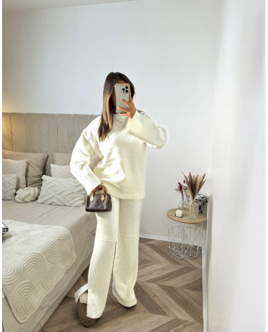 Ensemble Cosy Fente Écru