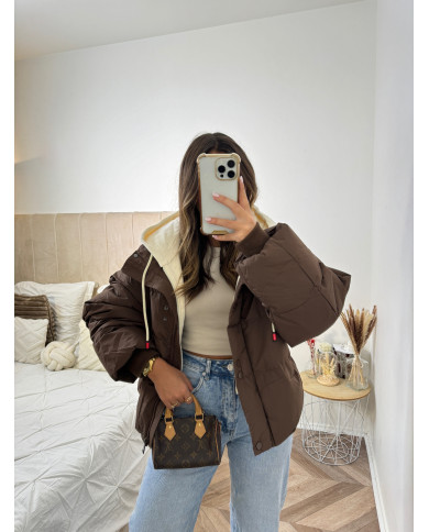 Doudoune Choco capuche amovible beige