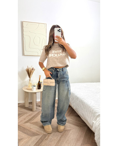 Mini Pull Rive Gauche Beige