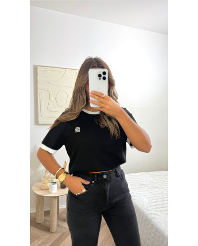 Mini haut noir & blanc Lovew