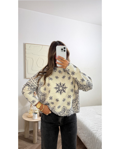 Pull KUJT Beige & Noir